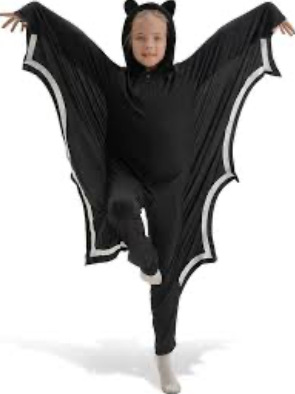 Bat Kids Halloween Costume Hoodie with Winged Cape, Size Small